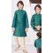 Green Jacquard Resham And Zari Work Function Wear Kids Kurta Pajama - 9998191825