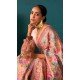 Blush Pink Kashmiri Pashmina Woven Work Traditional Wear Saree - 9974191558