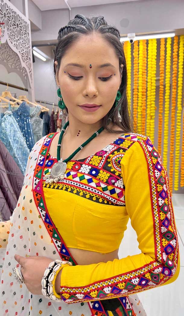 Rayon Printed Navratri Lehenga Choli In Multi Color - 10047192083