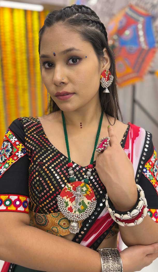 Rayon Digital Printed Navratri Lehenga Choli In Green - 10047192093