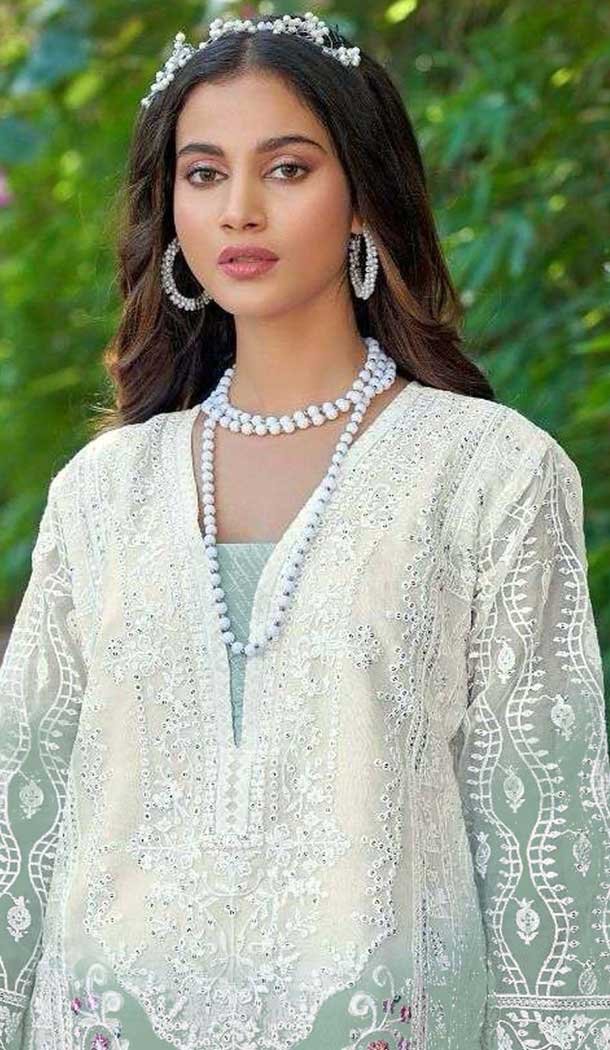 Multi Color Organza Embroidered Pakistani Style Salwar Kameez - 10094192332