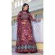Maroon Dola Silk Digital Printed Designer Readymade Gown - 10213192836