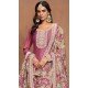 Art Silk Embroidered Party Wear Gown With Dupatta In Mauve - 10337193480