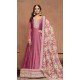 Art Silk Embroidered Party Wear Gown With Dupatta In Mauve - 10337193480