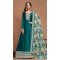Art Silk Embroidered Party Wear Gown With Dupatta In Rama - 10337193482