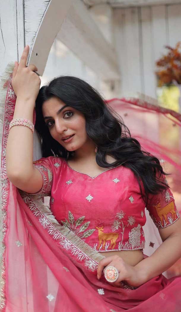 Gold Coin Embroidered Designer Wear Lehenga Choli In Pink - 10397193783