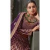 Wine Georgette Sequins Work Wedding Wear Plus Size Lehenga Choli - 10686195458
