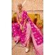 Rani Pink Georgette Zari Woven Work Party Wear Saree - 10690195491