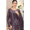 Purple Fox Georgette Embroidered Pakistani Plus Size Salwar Suit - 10751195937