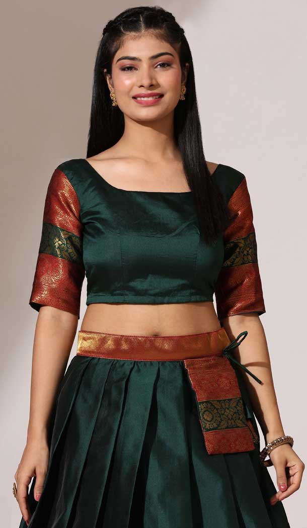 Lichi Silk Zari Work Party Wear Lehenga Choli In Green - 10644195220