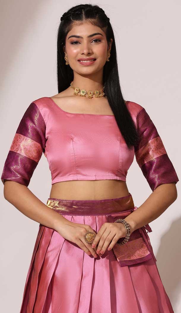 Lichi Silk Zari Work Party Wear Lehenga Choli In Pink - 10644195223