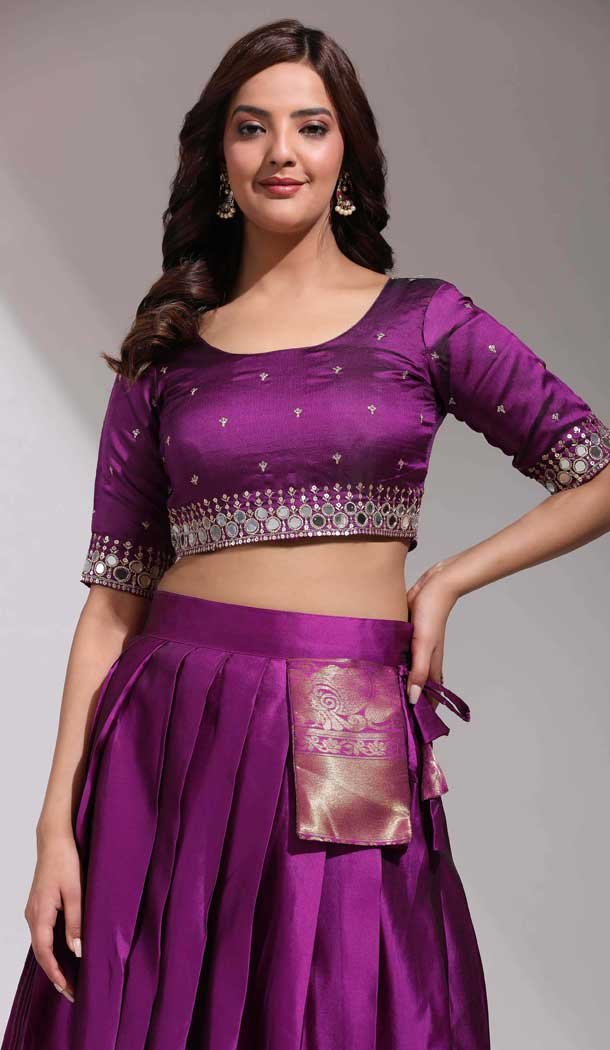 Purple Silk Sequence Work Festival Wear Lehenga Choli - 10645195227
