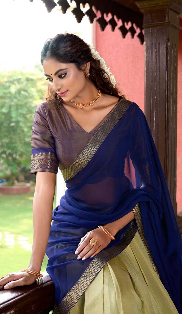 Pista Green Kanchipuram Weaving Work Traditional Wear Lehenga Choli - 11069198567