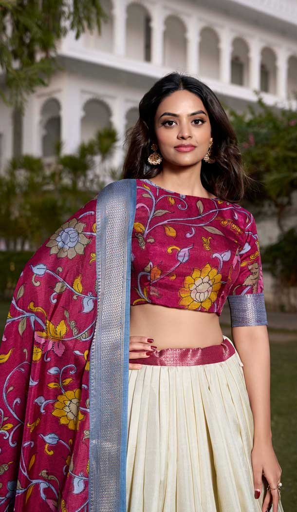 Dola Silk Printed Traditional Wear Lehenga Choli In White - 11280200063