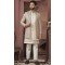 Beige Jacquard Sequins Work Readymade Men Wedding Wear Sherwani - 11470201168