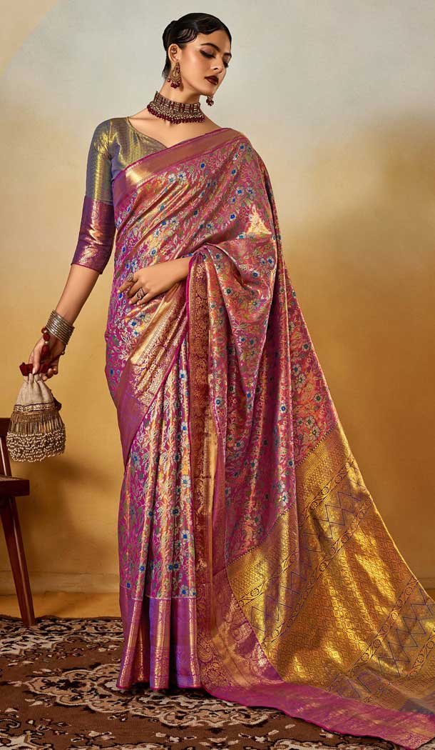 Multi Color Banarasi Silk Weaving Work Traditional Wear Designer Saree - 11291200112