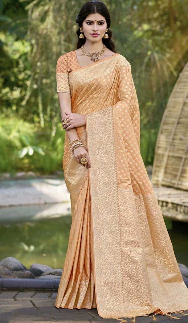 Dark Peach Art Silk Weaving Work Traditional Party Wear Saree - 11413200696 Dark Peach Art Silk Weaving Work Traditional Party Wear Saree - 11413200696