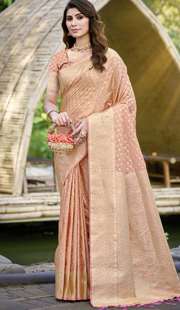 Peach Art Silk Weaving Work Traditional Party Wear Saree - 11413200698 Peach Art Silk Weaving Work Traditional Party Wear Saree - 11413200698