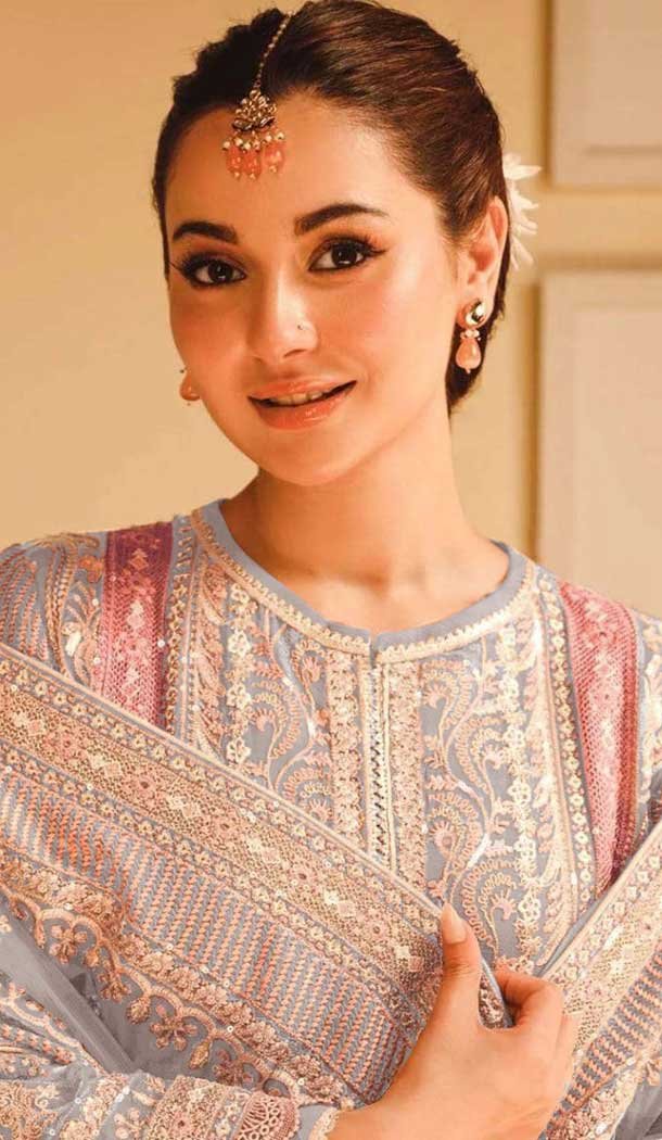 Grey Fox Georgette Embroidery Work Party Wear Palazzo Salwar Suit - 11531201506