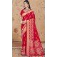Red Art Silk Printed Designer Party wear Saree - 11415200708