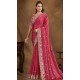 Red Two Tone Satin Silk Stone Work Wedding Wear Saree - 11601202070