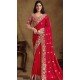 Maroon Two Tone Satin Silk Stone Work Wedding Wear Saree - 11601202072