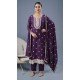 Silk Sequins Work Pakistani Style Salwar Suit In Wine - 11728202781