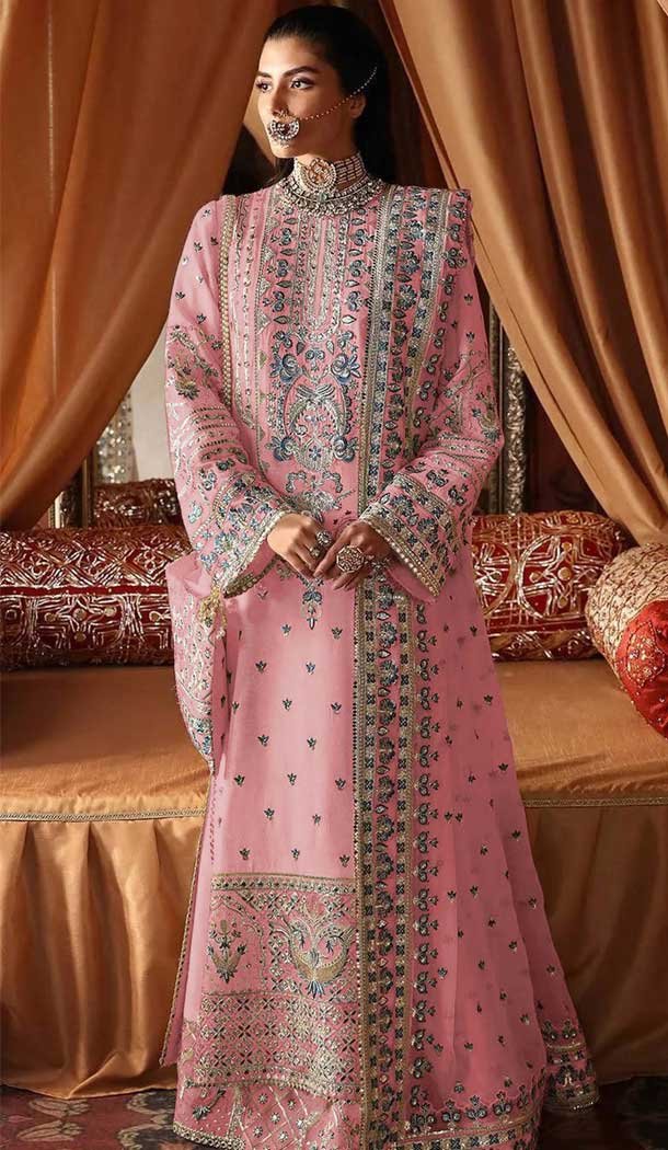 Georgette Embroidered Pakistani Salwar Kameez In Pink - 11708202638