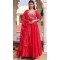 Red Rangoli Silk Embroidery Work Party Wear Anarkali Suit - 11729202787