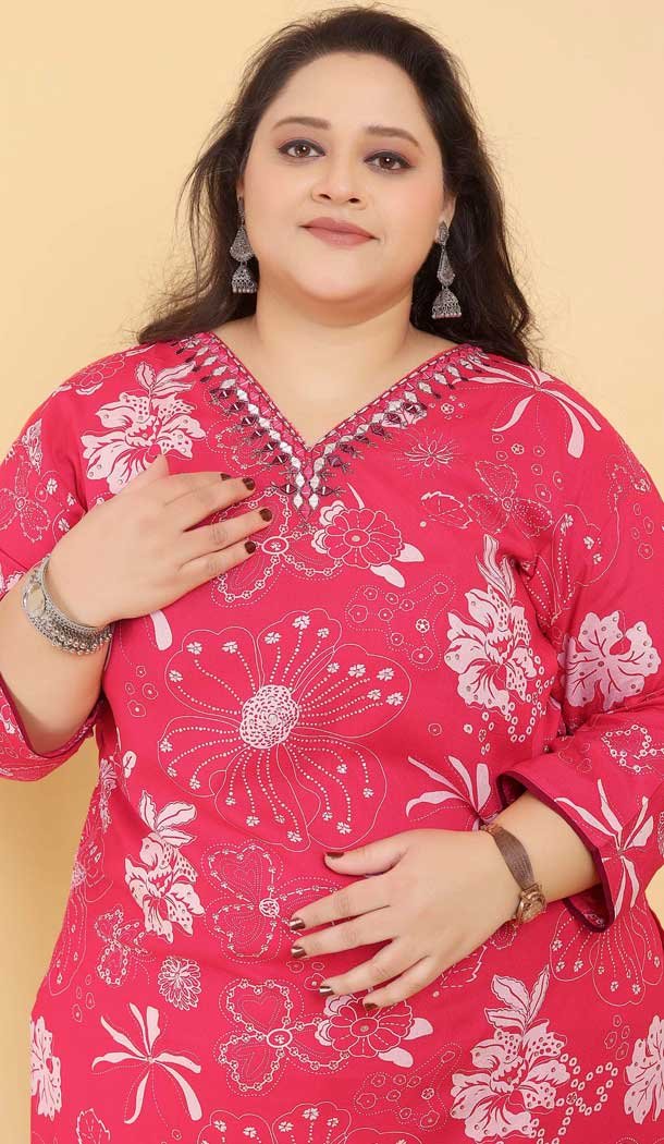 Pink Rayon Printed Casual Wear Salwar Suit - 11663202399