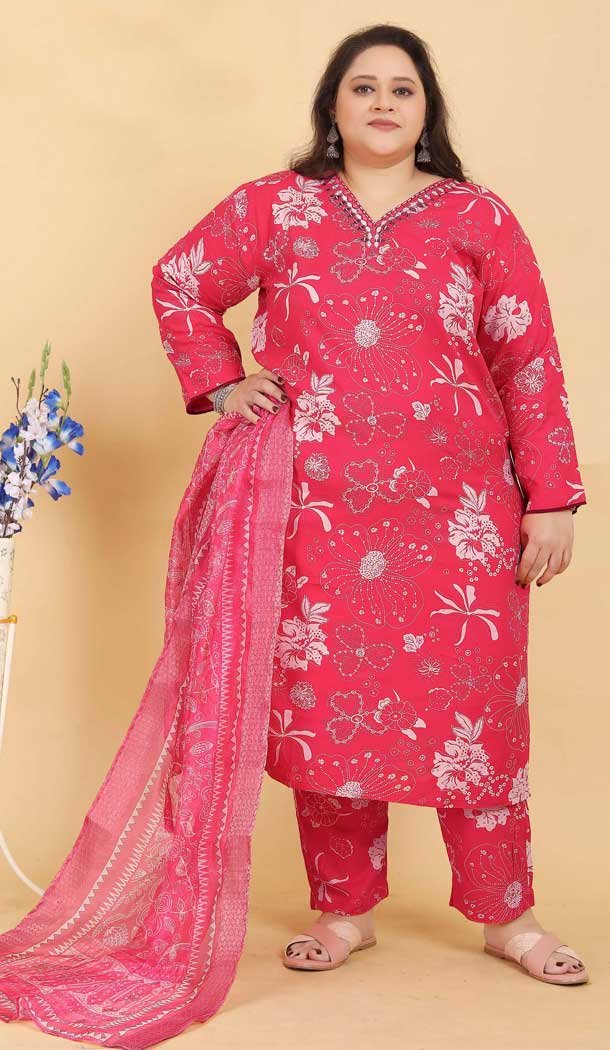 Pink Rayon Printed Casual Wear Salwar Suit - 11663202399