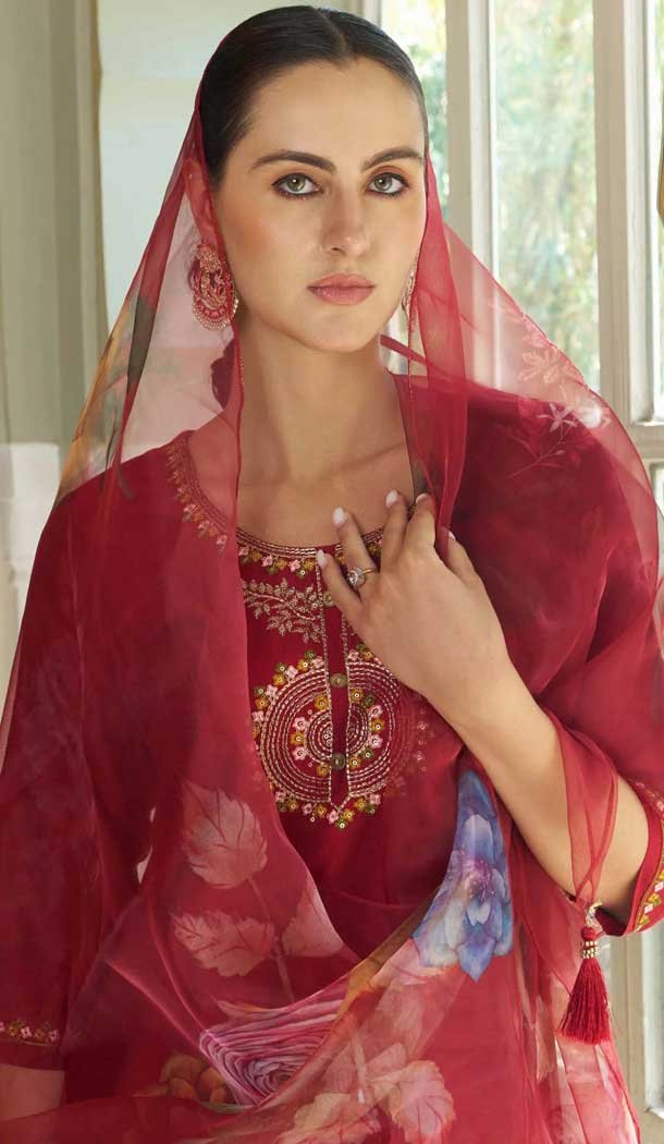 Maroon Cotton Silk Embroidered Party Wear Salwar Suit - 11881203753 Maroon Cotton Silk Embroidered Party Wear Salwar Suit - 11881203753