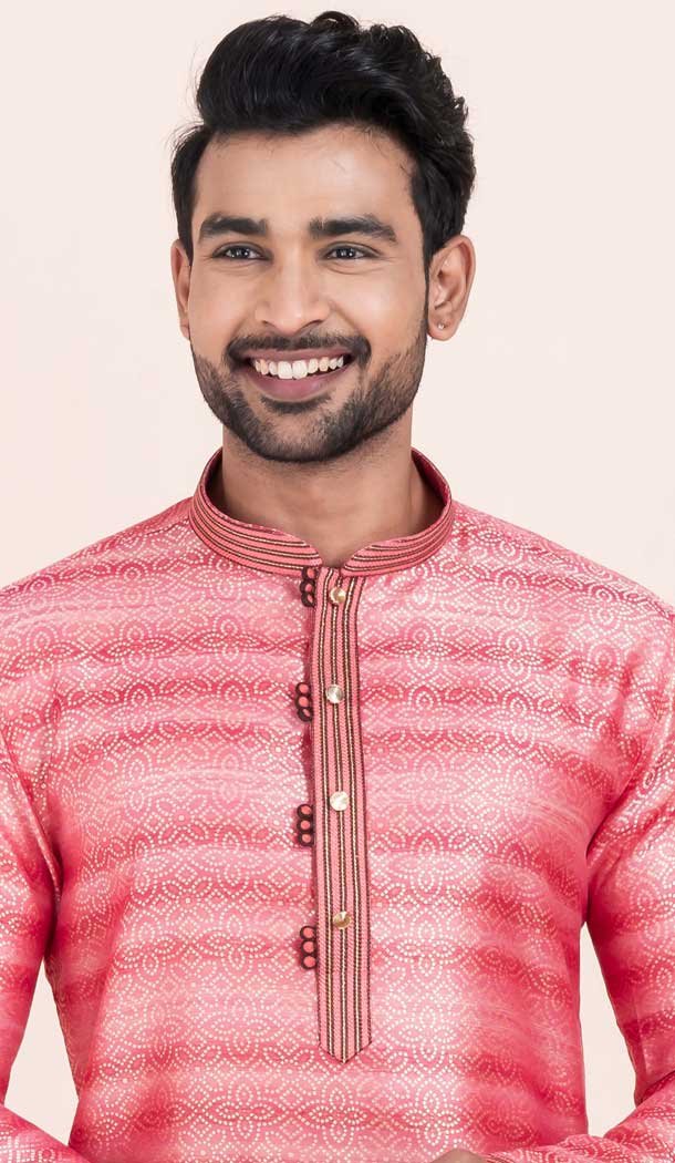 Multi Color Cotton Jacquard Work Party Wear Mens Kurta Pajama - 11954204161