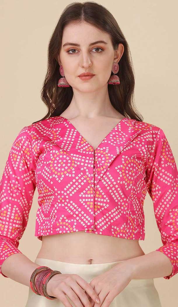Pink Satin Silk Printed Party Wear Navratri Lehenga Choli - 152154721