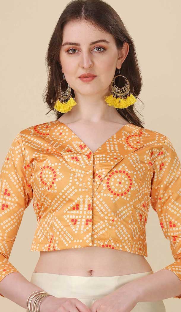 Yellow Satin Silk Printed Party Wear Navratri Lehenga Choli - 152154723