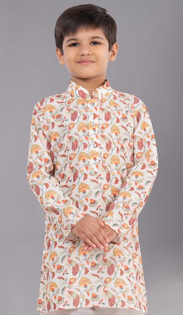 Polyester Sequins Work Kids Wear Boys Kurta Pajama In Multi Color - 12060204894