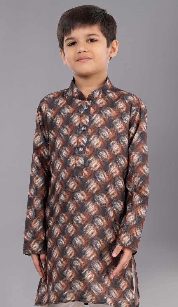 Attractive Multi Color Cotton Digital Printed Kids Wear Boys Kurta Pajama - 12085205072
