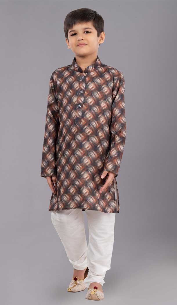 Attractive Multi Color Cotton Digital Printed Kids Wear Boys Kurta Pajama - 12085205072
