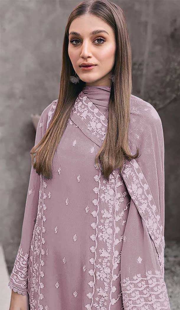 Pink Georgette Embroidered Designer Pakistani Salwar Kameez - 12055204836