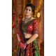 Women Maroon Jacquard Patch Organic Cotton Embroidery Work - 160099834