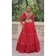 Women Navratri Chaniya Choli Bandhej Printed Kutchi Gamthi Embroidery Work Red - 160361018