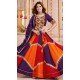 Women Navratri Chaniya Choli Viscose Cotton Designer Embroidery Work Purple - 160971354