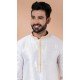 White Jacquard Weaving Work Party Wear Mens Kurta Pajama - 12115205426