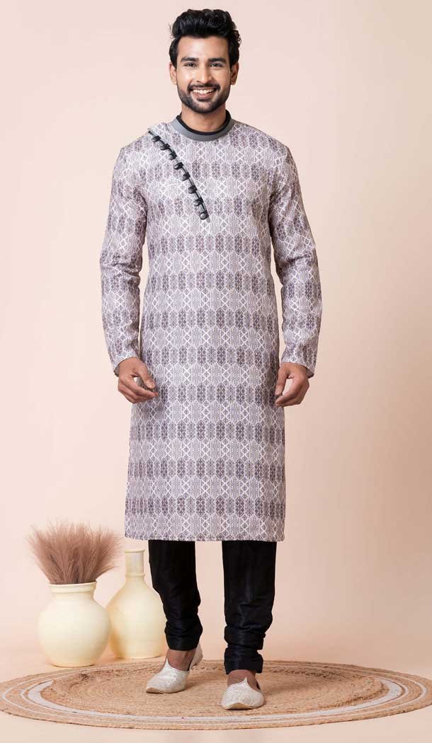 Multi Color Cotton Polyester Printed Festival Wear Mens Kurta Pajama - 12116205454
