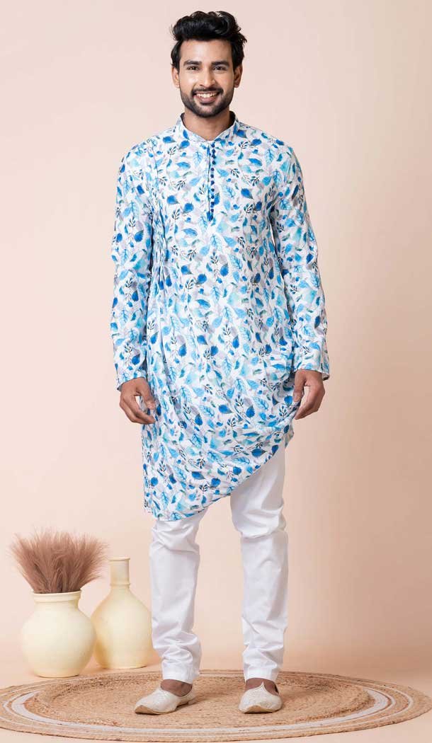 Multi Color Cotton Printed Festival Wear Mens Kurta Pajama - 12116205459