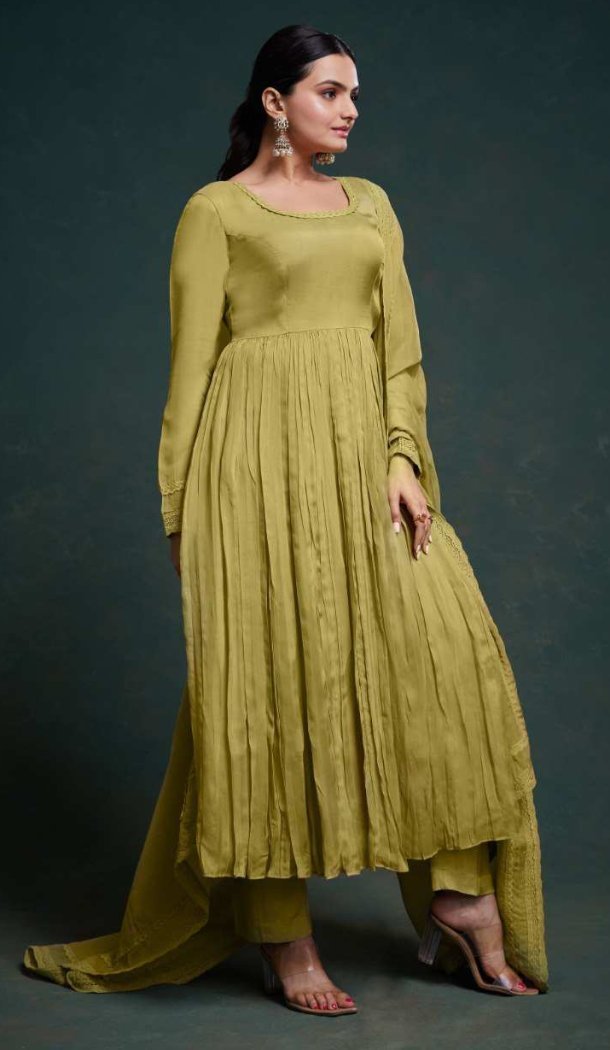 Women Digital Printed Work Pista Organza Party Wear Salwar Suit - 12490207919