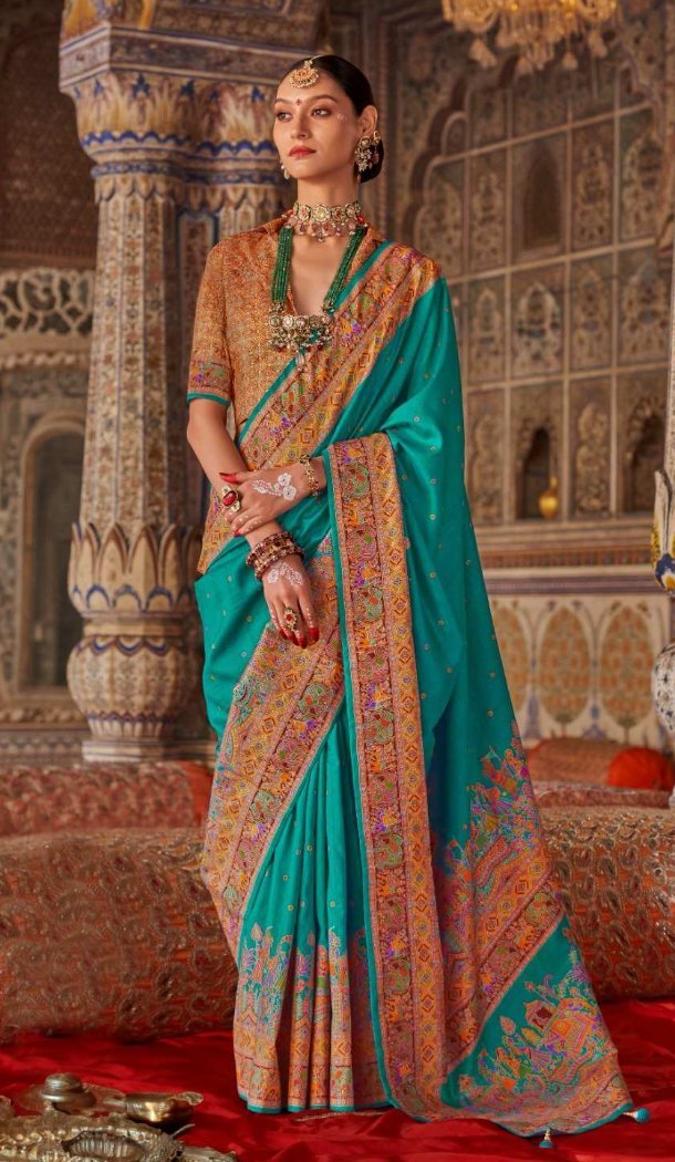 Women Blue Super Silk Saree Embroidery - 12527208121