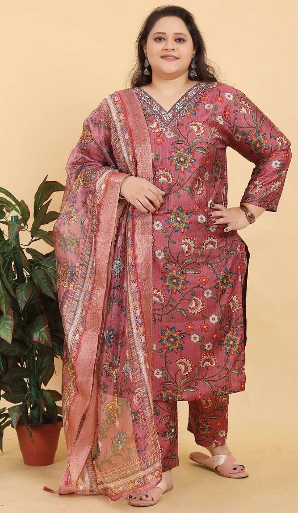 Women Multi Viscose Printed Work Salwar Kameez - 12693208883