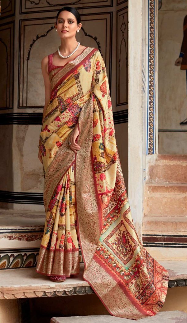 Women Dola Viscose Traditional Wear Saree Printed Work Pink - 12965210330