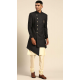 Women Dhupion Art Silk Mens Wear Indo Western Black - 13116211056